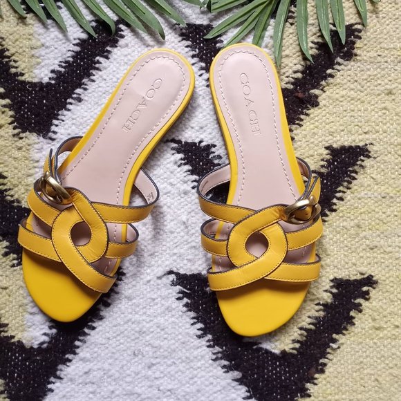 coach yellow sandals